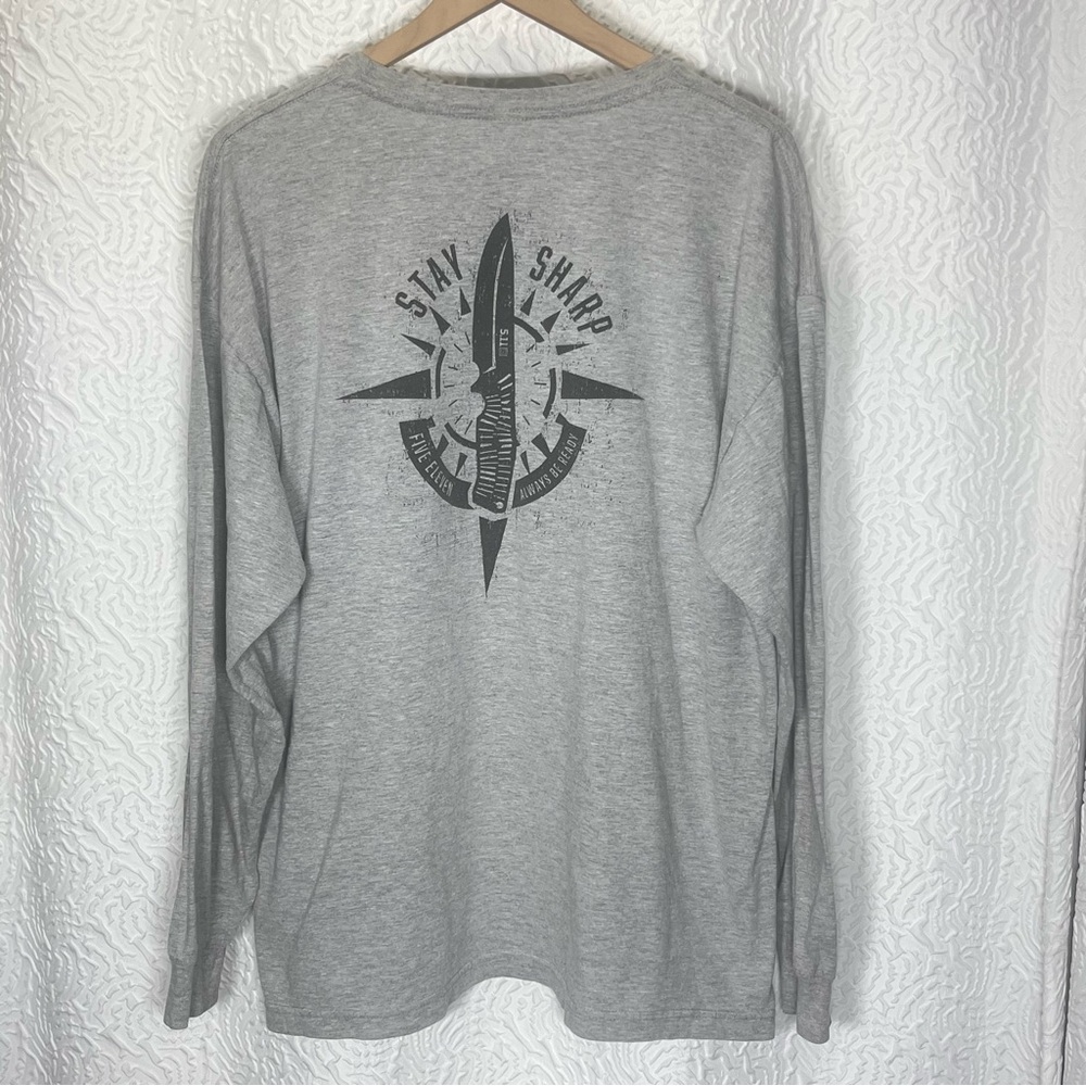 5.11 TACTICAL Stay Sharp Combat Knife Gray Long Sleeve Tee